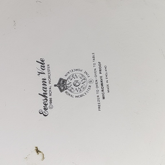 Vintage 1986 Eversham Vale Royal Worcester Porcelain 2 Quart Casserole Baking - Picture 3 of 3